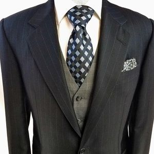 Hickey Freeman Pinstripe Italy Wool Blazer 40R